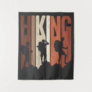 Retro Vintage Hiking Shirt Hiking Themed Adventure Tapestry