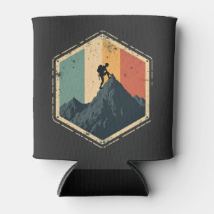 Retro Vintage Hiking Trail Camping Lover Can Cooler