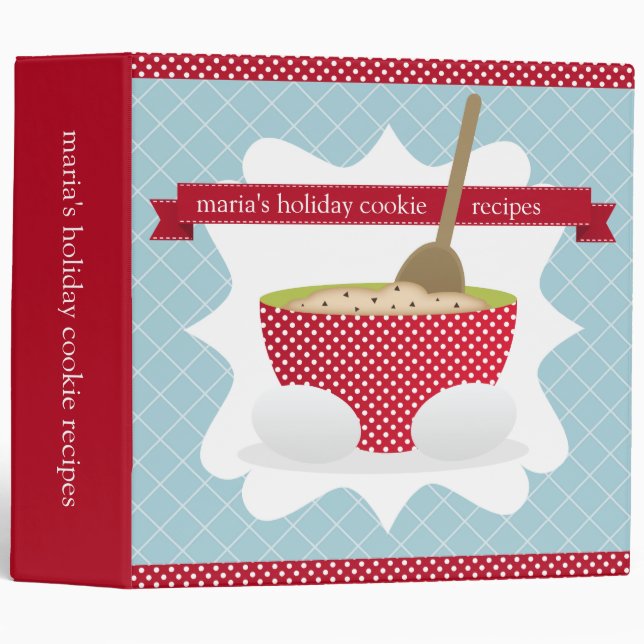 Retro Vintage Holiday Recipe Binder (Front/Spine)