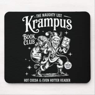 Retro Vintage Horror The Naughty List Krampus Book Mouse Pad