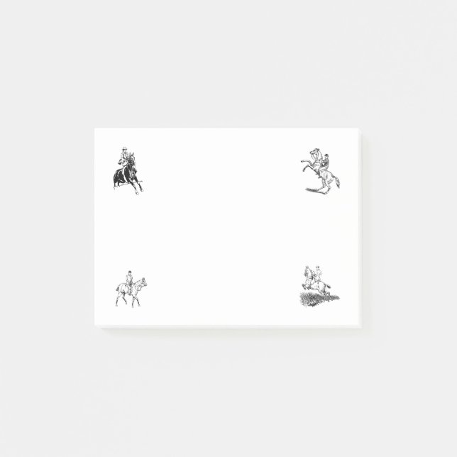 Retro Vintage Horse Riding Post-it Notes (Front)
