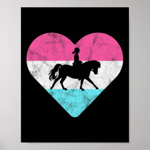 Retro Vintage Horseback Riding Gift For Women Or G Poster