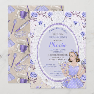 Retro Vintage Housewife 50's Bridal Shower Light Invitation