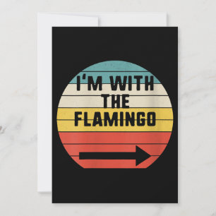 Retro Vintage I'm With The Flamingo   Flamingo Thank You Card