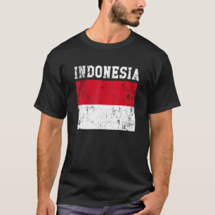 Retro Vintage Indonesia Flag Indonesian Roots T-Shirt