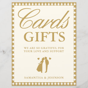 Retro Vintage Ivory Cards & Gifts Wedding Sign