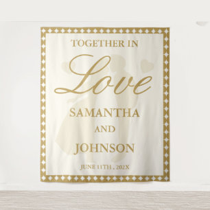 Retro Vintage Ivory Wedding Backdrops Banner Tapestry