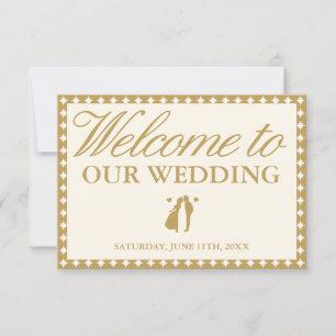Retro Vintage Ivory Wedding Welcome Card
