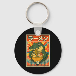 Retro Vintage Japanese Ramen Greg Meme Crocodile C Keychain