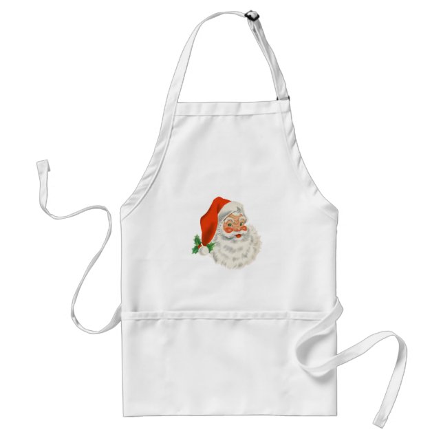 Retro Vintage Jolly Santa Claus Christmas Standard Apron (Front)