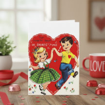 Retro Vintage Kids Dancing Custom Valentine's Day