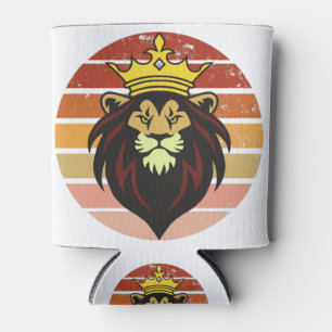 Retro vintage king lion can cooler