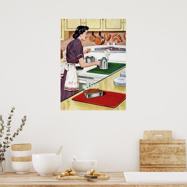 retro vintage kitchen lady poster (Kitchen)
