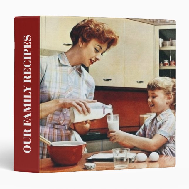 Retro vintage Kitchen recipe Binder (Front/Spine)