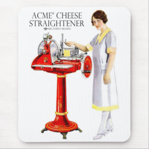 Retro Vintage Kitsch Food Acme Cheese Straightener Mouse Pad