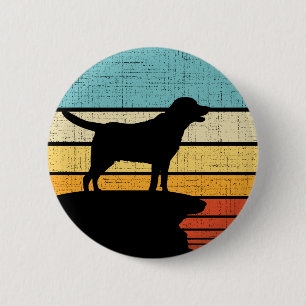 Retro Vintage Labrador Black Lab Owner Dog Puppy 2 Inch Round Button