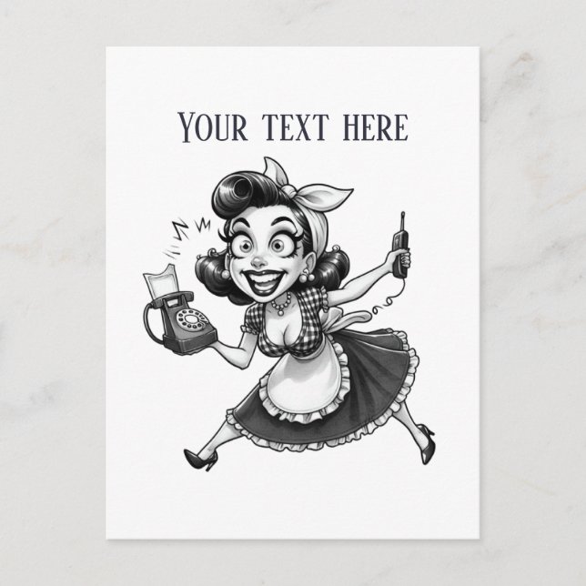retro vintage lady add text  postcard (Front)
