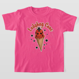 Retro Vintage Ladybug   Whimsical Ice Cream Art T-Shirt