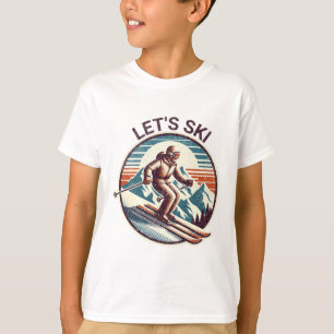 Retro Vintage Let's Ski Resort Winter Skiing  T-Shirt