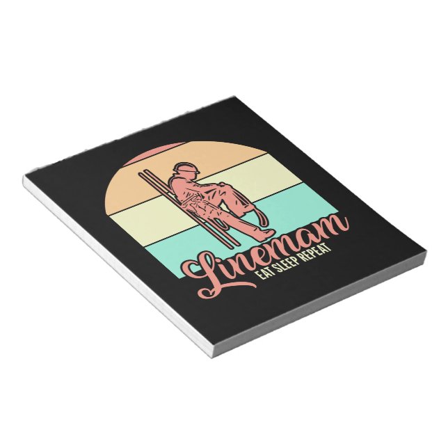 Retro Vintage Lineman  Notepad (Angled)