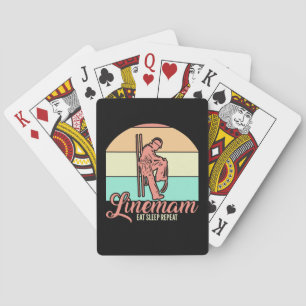Retro Vintage Lineman Playing Cards