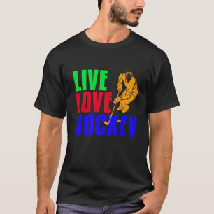 Retro Vintage LIVE LOVE HOCKEY Cool Present T-Shirt