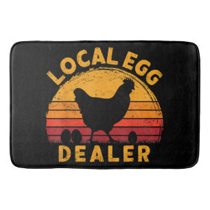 Retro Vintage Local Egg Dealer Farmer Chicken Egg Bath Mat