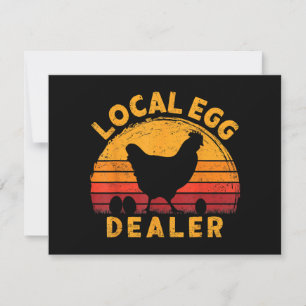 Retro Vintage Local Egg Dealer Farmer Chicken Egg  Holiday Card
