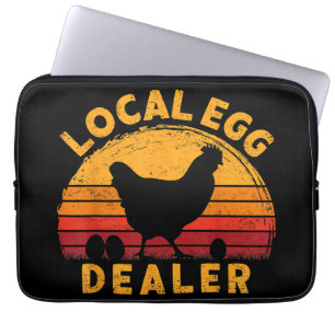 Retro Vintage Local Egg Dealer Farmer Chicken Egg  Laptop Sleeve