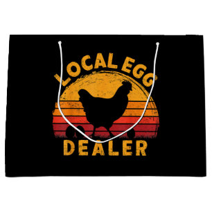 Retro Vintage Local Egg Dealer Farmer Chicken Egg Large Gift Bag