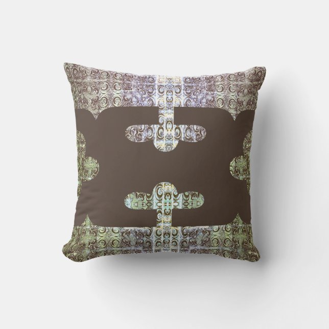 Retro Vintage looking abstract pattern Throw Pillow (Front)
