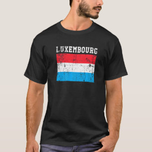 Retro Vintage Luxembourg Flag Luxembourgish Roots  T-Shirt