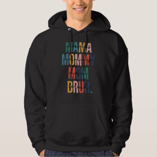 Retro Vintage Mama Mommy Mom Bruh  Boy Mom Life Hoodie