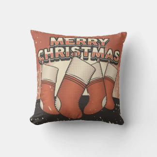Retro Vintage Man Cave Christmas stocking Throw Pillow