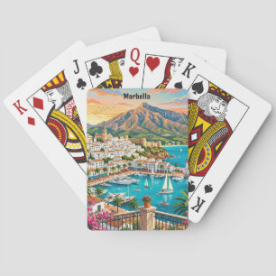 Retro Vintage Marbella Spain Costa del Sol Playing Cards