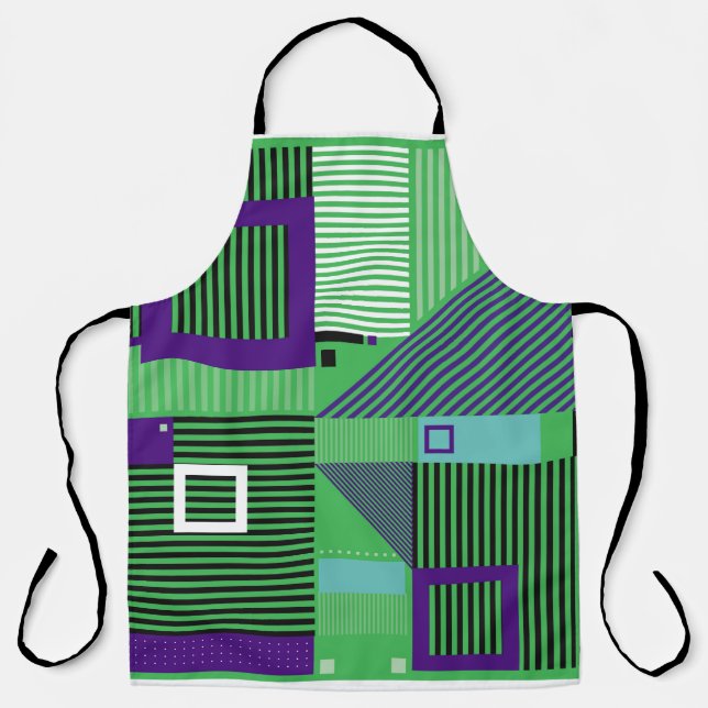 Retro vintage memphis fashion style pattern. Illus Apron (Front)