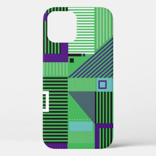Retro vintage memphis fashion style pattern. Illus iPhone 12 Case