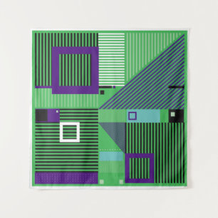 Retro vintage memphis fashion style pattern. Illus Tapestry