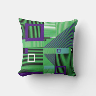 Retro vintage memphis fashion style pattern. Illus Throw Pillow
