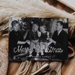 Retro Vintage Merry Christmas Family Photo Holiday Card<br><div class="desc">Merry Christmas card! A modern and fun typography for this photo cards collection. To customize with your favourite family picture. You can also easily change the colour of the font or the geometric background to your liking.</div>