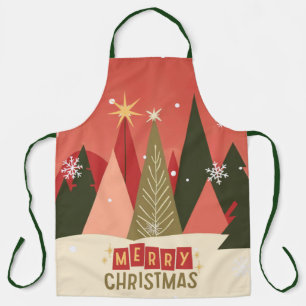 Retro/Vintage Merry Christmas tree Apron