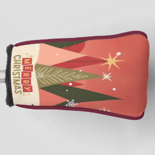 Retro/Vintage Merry Christmas tree Golf Head Cover
