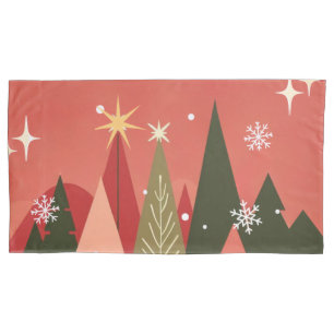 Retro/Vintage Merry Christmas tree Pillowcase