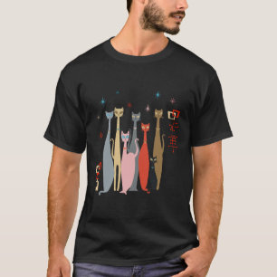 Retro Vintage Mid-century Cats Modern Look 50s 60s T-Shirt