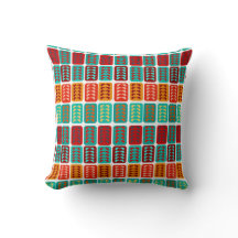 retro vintage mid century pattern red mint bricks