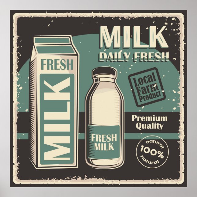 retro vintage milk business  poster (Front)