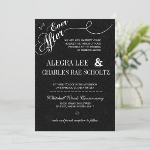 Retro Vintage Modern Ever After Chalkboard  Invitation