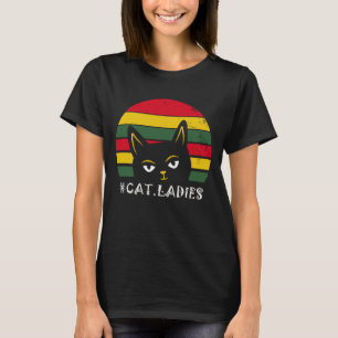 Retro Vintage Mom Cat Ladies Black History Month T-Shirt