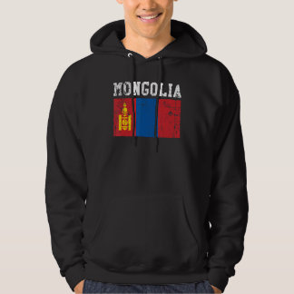 Retro Vintage Mongolia Flag Mongolian Roots Hoodie
