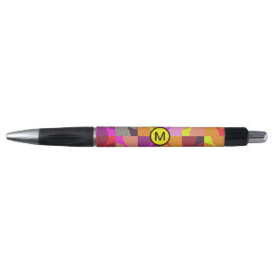 Retro Vintage monogrammed Teacher Colourful Pen